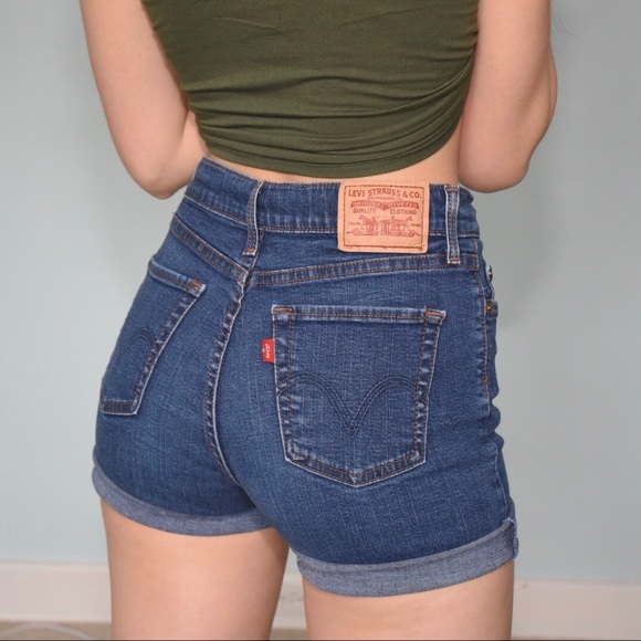 high waisted stretch shorts